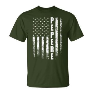 Pepere America Flag Christmas For Father’day T-Shirt