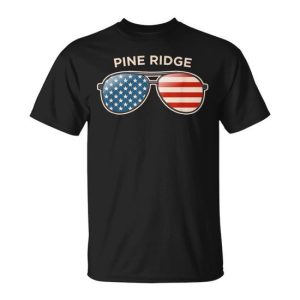 Pine Ridge Or Vintage Us Flag Sunglasses T-Shirt
