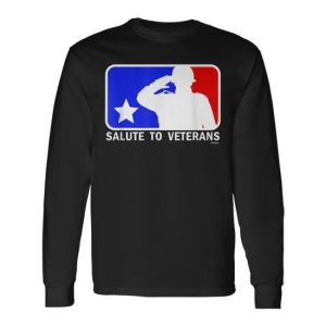 Public Holiday Patriot Salut To Veterans Logo Long Sleeve T-Shirt