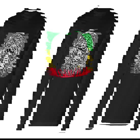 Rasta Lion With Glasses Smoking A Joint Long Sleeve T-Shirt