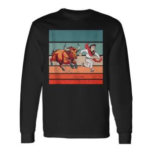 Running Of The Bulls Chase Pamplona Run Madness Festival Long Sleeve T-Shirt
