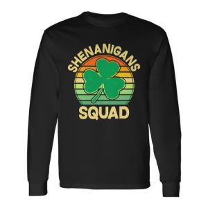 Shenanigans Squad Shamrock St Patricks Day Long Sleeve T-Shirt
