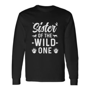 Sister Of The Wild One 1St Birthday Lepard Long Sleeve T-Shirt
