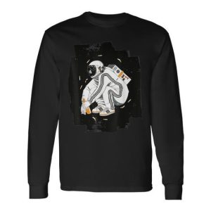 Slav Squatting In Space Gopnik Astronaut Long Sleeve T-Shirt