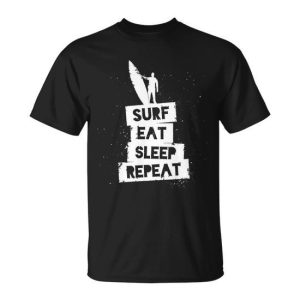 Surf Eat Sleep Repeat Retro Vintage Surfer Unisex T-Shirt