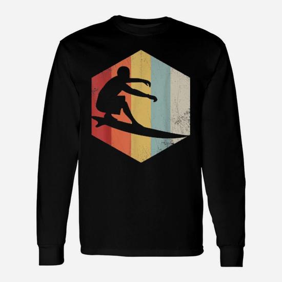 Surfing Retro Distressed Sports Long Sleeve T-Shirt