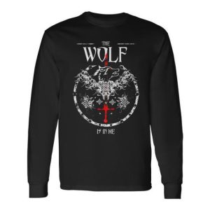 Toss A Coin Wolf Graphic Mystery Gamer Long Sleeve T-Shirt