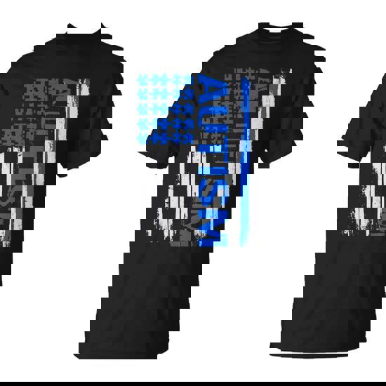 Usa Autism Awareness Puzzle Flag Tshirt Unisex T-Shirt