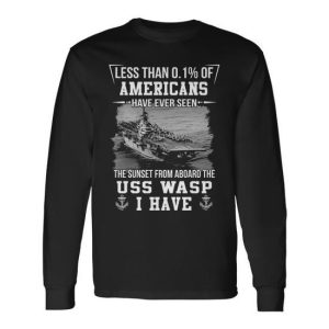 Uss Wasp Cv 18 Sunset Long Sleeve T-Shirt