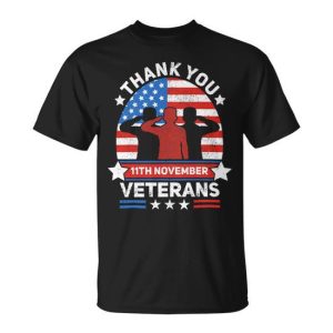 Veteran Vets Thank You Veterans Day Patriotic American Flag Usa Veterans Unisex T-Shirt