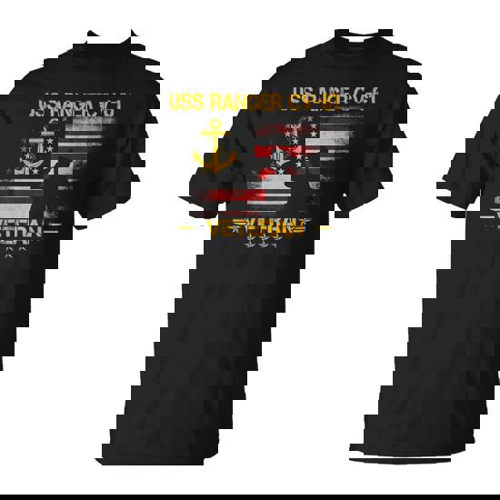 Veteran Vets Uss Ranger Cv61 Aircraft Carrier Veteran Flag Veterans Day Veterans Unisex T-Shirt