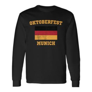 Vintage Oktoberfest Munich Flag Long Sleeve T-Shirt