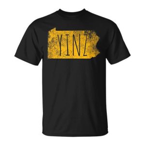 Yinz Pittsburgh Pennsylvania Map Gold Vintage T-Shirt